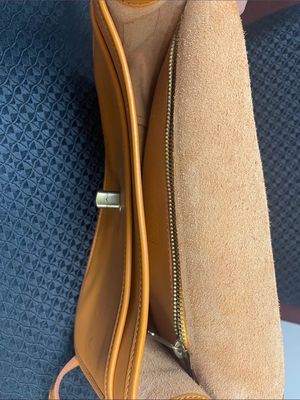 Coach Orange Pebbled Leather Turnlock Crossbody - Picture 8 of 8